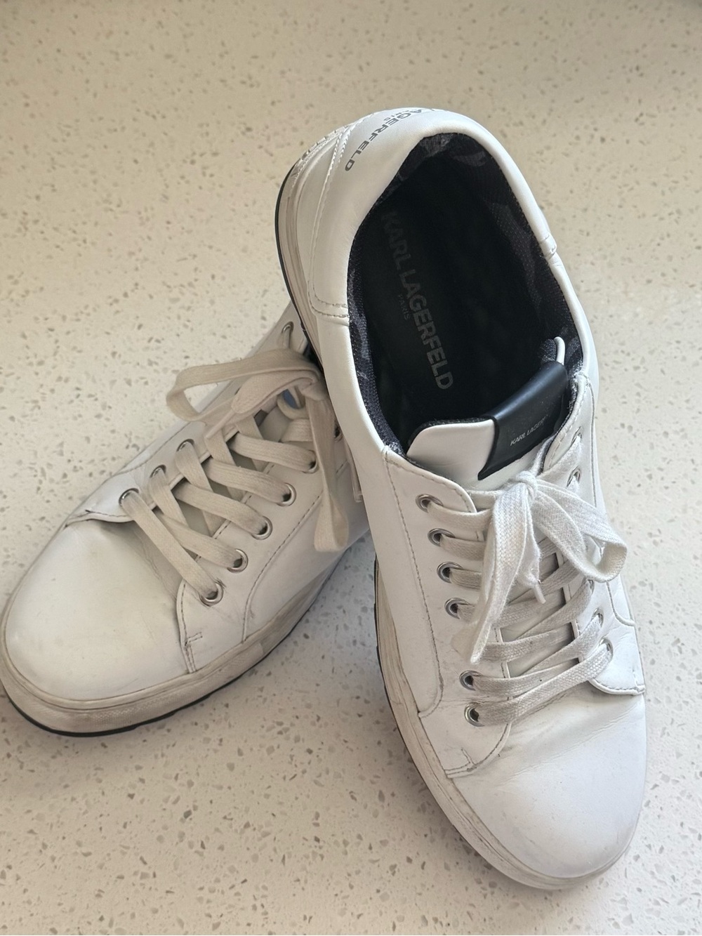 Karl Lagerfield Paris White Mens Sneakers Low - Size 12